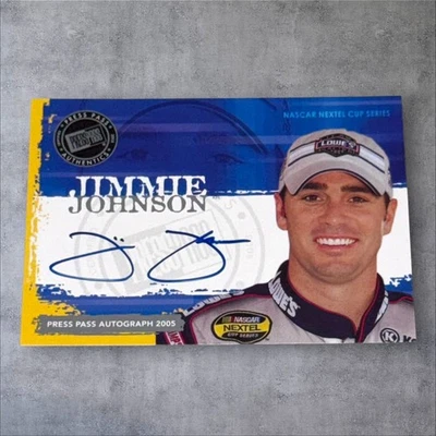 Jimmie Johnson PACK PULLED NASCAR HOFer signed card 2005 PRESS PASS AUTOGRAPH - Image 1 of 2