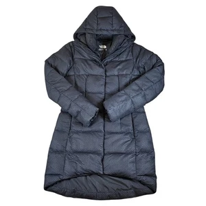 The North Face Womens Black Down Puffer Over Coat XS Extra Small Hooded Winter - Picture 1 of 13