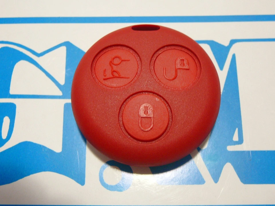 COVER E TASTI  ROSSO SMART FORTWO 450 PER TELECOMANDO 3 TASTI - USA TUA CHIAVE - Immagine 1 di 1