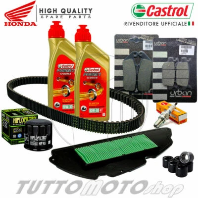 CASTROL - HIFLO - NGK - BANDO - BRAKING - MITSUBOSHI Tagliando HONDA SH 300 i 2016 2017 2018 / Kit Olio Castrol Scooter 10W30 - SH300