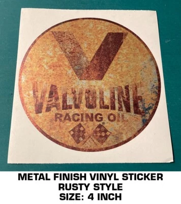 VALVOLINE RACING ACEITE VINILO CALCOMANÍA PEGATINA DE COLECCIÓN ASPECTO OXIDADO - ARRASTRAR CARRERAS - NHRA Foto 1 de 2