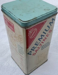 Vintage Nabisco Premium Saltine Crackers Tin 1969 Excellent Condition No Rust - Picture 1 of 12