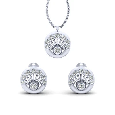 Conjunto de aretes colgantes de boda minimalistas de diamantes de laboratorio joyas nupciales de oro blanco Foto 1 de 4