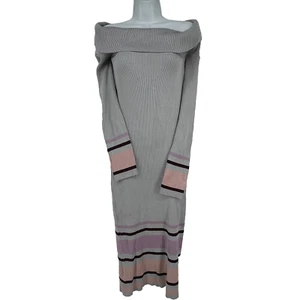Fashion To Figure Knit Off-shoulder Sweater Dress Size 1X Long Sleeve Bodycon - Picture 1 of 9