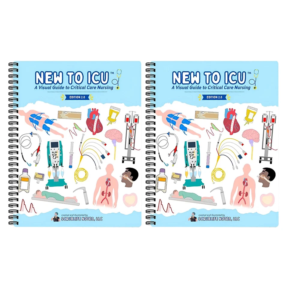2Books Set New to ICU 2.0: A Visual To Critical Care Nursing 2nd Scrublife Notes - Image 1 of 4