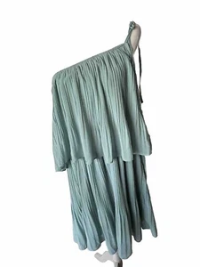 EXLURA Women's 2023 Summer One Shoulder Layered Flowy Short Dress Ruffle XXL - Picture 1 of 9