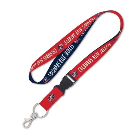 COLUMBUS BLUE JACKETS KEY CHAIN LANYARD DETACHABLE BUCKLE 1" W 22" LONG Cover