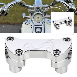 Chrome 1 1/2" Risers w/Top Clamp For Harley Softail Deluxe FLSTN Slim Dyna FXD