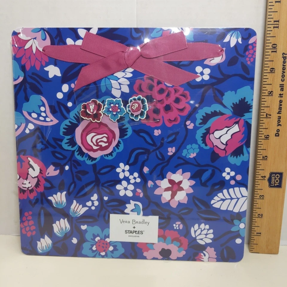 Vera Bradley Magnet Memo Board Floral Pattern Blue Pink Ribbon Staples Exclusive - Image 1 of 2