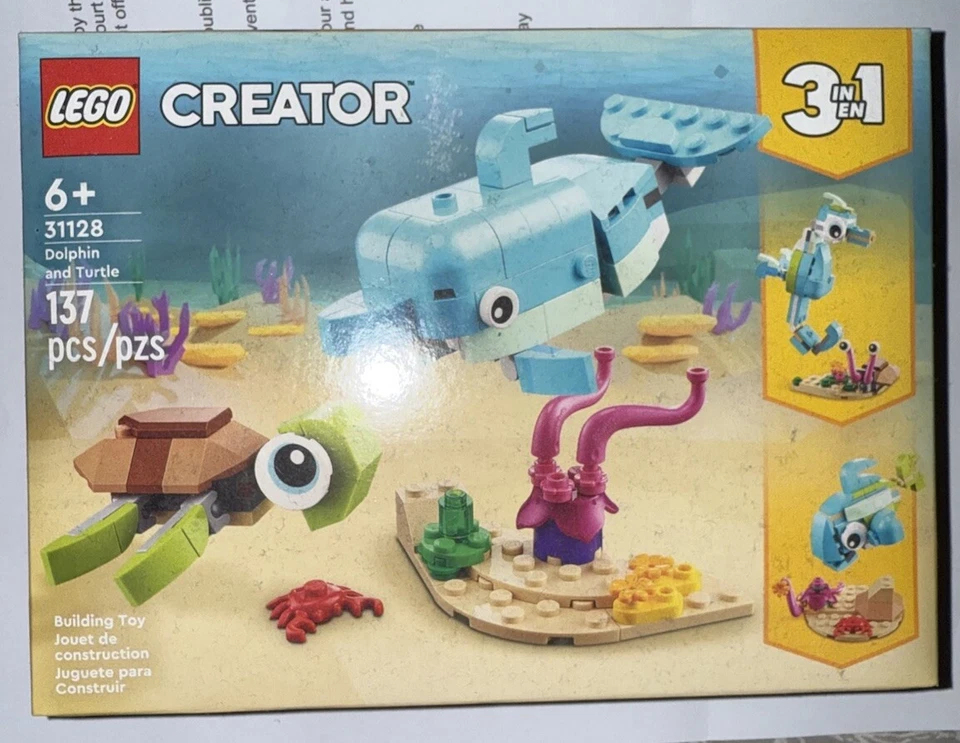 LEGO CREATOR: 3 In 1 Dolphin and Turtle (31128) Brand New In Box - Image 1 of 1