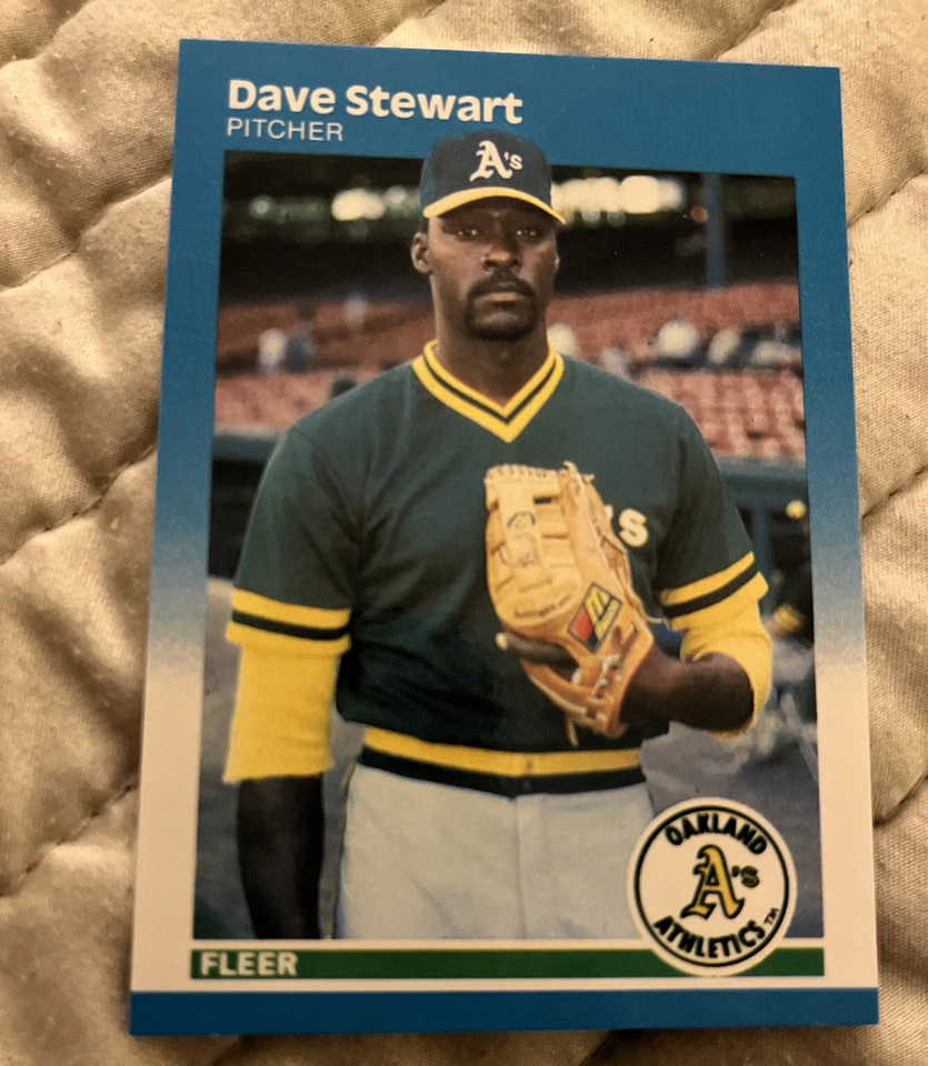 1987 FLEER GLOSSY DAVE STEWART OAKLAND ATHLETICS #406 - Image 1 of 2