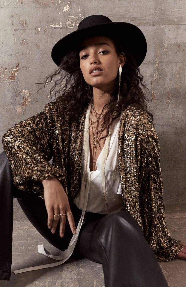 Free People видеть звезды блестки вечерняя куртка размер средний большой  - Изображение 1 из 4