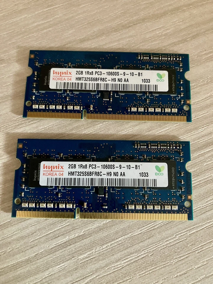Ram ddr3 4 gb pc3 10600s sodimm  kit 2x2gb - Immagine 1 di 1