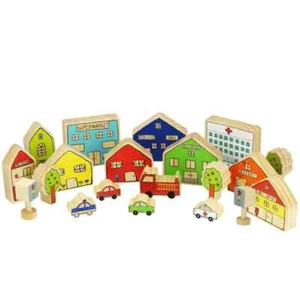 The Freckled Frog The Village Kids Wooden Toy Interactive 20 Wooden Pieces - Bild 1 von 8
