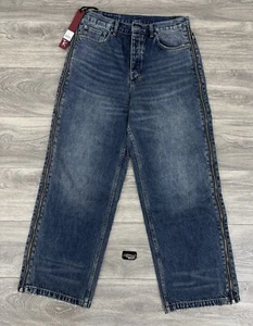 Taglia 31" - Jeans larghi Ksubi X Trippie Redd con cerniera 'Denim' | NUOVI! - Foto 1 di 8