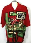 Dragonfly Red XXL Casual SS Shirt Dogs Playing Poker Polyester