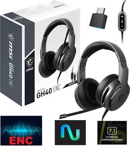 Auriculares envolventes virtuales para juegos MSI IMMERSE GH40 ENC con cancelación activa de ruido 7.1 - Imagen 1 de 12