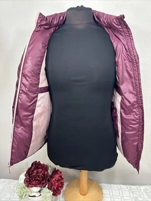 Casaco Michael Kors vermelho ameixa inverno acolchoado poliéster meninas jovens tamanho 10-12 - Imagem 1 de 4