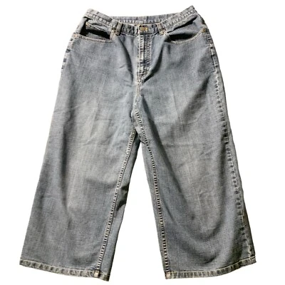 Chico’s Denim Capris Sz 2 (L / 12) 30x21 Blue Additions Hi-Rise Wide Leg Beachy - Image 1 of 4