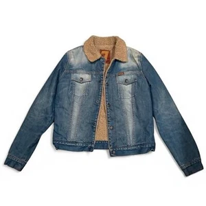 Giacca jeans vintage 7 Seven For All Mankind jeans denim foderato sherpa taglia M - Foto 1 di 5
