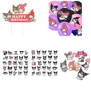 75 PCs My Melody Kuromi Party Decorations Stickers Spinners Cake Topper Balloons - Picture 1 of 8