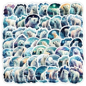 50pc Waterproof Vinyl Stickers Polar Bears Luggage Phone Laptop Water Bottle Car - Picture 1 of 10