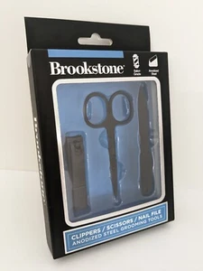 Brookstone Anodized Steel Grooming Tools Nail Clippers Nail Scissors Nail File - Picture 1 of 2