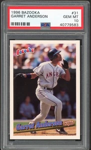 1996 Bazooka Baseball #31 Garret Anderson - Angels PSA 10 GEM MT     POP 2 - Picture 1 of 2