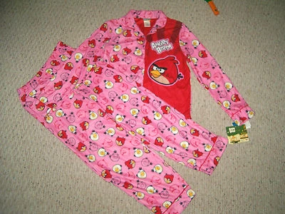 Conjunto de pijama Girl's Angry Birds 2 peças tamanho 10/12 feminino $35 varejo - Imagem 1 de 2