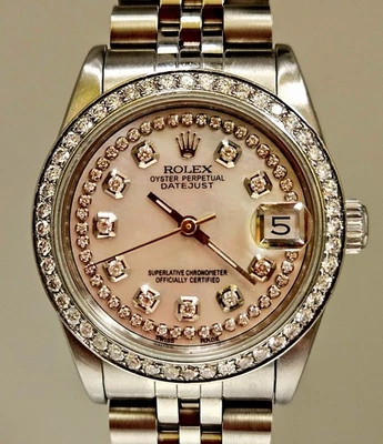 Rolex Datejust 31 mm Oyster Perpetual acero esfera diamante bisel perla juego rápido Foto 1 de 4