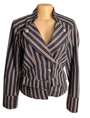 Blazer Forever 21 Mezcla de Lana Rayas Ajuste A Medida Mujer M Preppy Contemporáneo  Foto 1 de 4