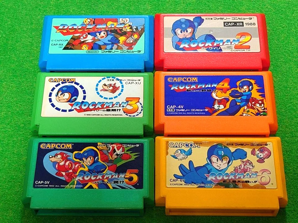 Set of 6 Rockman 1-6 Mega Man Famicom NES Games Capcom Nintendo Japan - Image 1 of 1