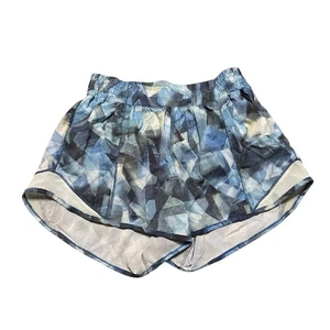Lululemon Hotty Hot Short Geometric Blue 4” inseam Size 4 - Picture 1 of 6