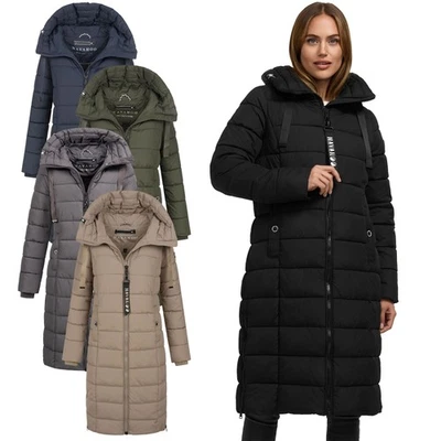 Navahoo Damen Winterjacke Steppjacke Winter Jacke lang warm Mantel Parker N036 - Bild 1 von 3