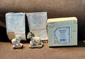 1993 Cherished Teddies 912867 Sheep & Donkey Nativity Figurines W/Box - Picture 1 of 8