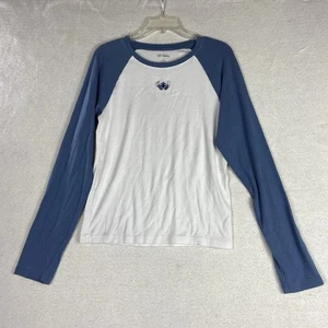 Gap Disney Modern Raglan T-Shirt Blue Stitch Character Embroidered - Picture 1 of 8