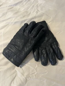 Calvin Klein Medium Black Leather Gloves - Picture 1 of 4