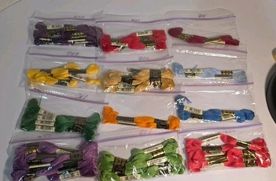 DMC Floss Lot of 54 Assorted Embroidery Skeins Mouline Special Made In France - Image 1 of 4