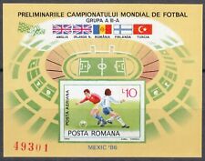 Romania 1985 Mi Block 219 1986 World Cup Soccer Preliminaries. Mexico'86 Luxe **