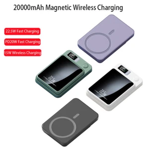 Mini Powerbank magnétique sans fil 20000mAh chargeur rapide pour téléphone portable iPhone - Photo 1 sur 12