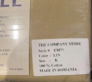 The Company Store 5 OZ. Flannel Flat Bed Sheet - King - Linen - Picture 1 of 4