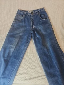 VINTAGE Baggy Jeans Mens 34x34 Blue Loose Skater Culture Pockets Hip Hop Y2K - Picture 1 of 6