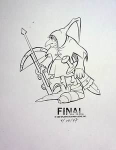 Pound Puppies & the Legend of Big Paw 1987 Producción Original COPIA MODELO HOJA - Imagen 1 de 2