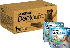 Dentalife Large Dog Treat Dental Chews - 36 Sticks (2 Packs) - UK Fast & Genuine - Picture 1 of 11