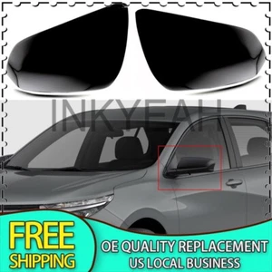 Mirror Covers For 2018-2024 Chevy Equinox GMC Terrain Gloss Black 2PCS Tape-on - Picture 1 of 4