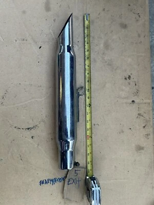 Nice Old Chrome  Exhaust Pipe Muffler  1 3/4"  Mini BSA Triumph Harley Baffle - Image 1 of 3