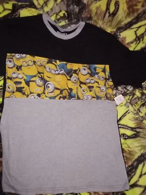 Camiseta Niño Talla XXL (18) Gris Negro Minions Manga Corta Despicable Me Foto 1 de 2