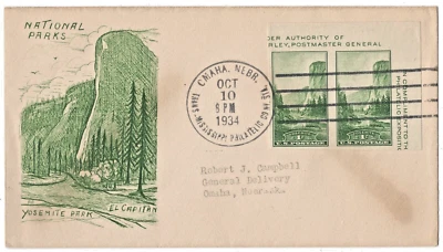 US COVER YOSEMITE FARLEY IMPERFORATE FDC Part SCOTT 751 - Image 1 of 2