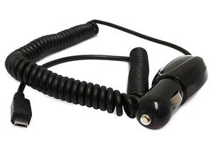 Extended 9ft Coiled Micro USB 1000mAh 1.0A Car Charger - Picture 1 of 2