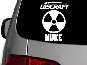 Calcomanía de vinilo Discfraft disco nuclear disco de golf 7 x 5 pulgadas coche camión pegatina de pared - Imagen 1 de 1